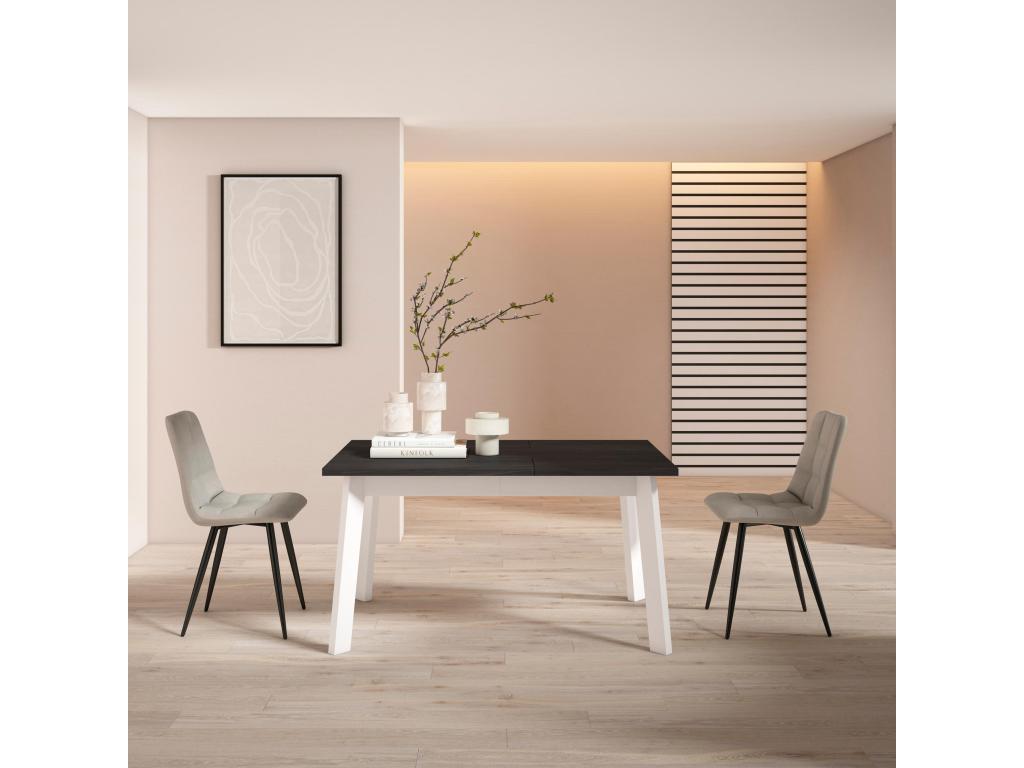 Table à manger 140 Pour 6 personnes Pieds en bois Noir 36655LJWL