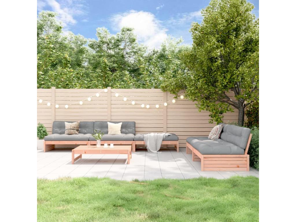 Salon de jardin 6 pièces bois massif Maisonpuretop 62684YOLW