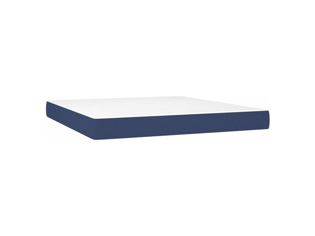 Sommier à Maisonpuretop de lit et matelas et LED Bleu 160x200 Tissu 53643AQTY