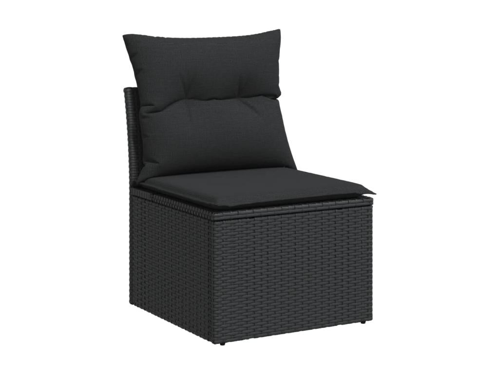 Salon de jardin 10 pcs avec coussins noir résine tressée 89908SBQO