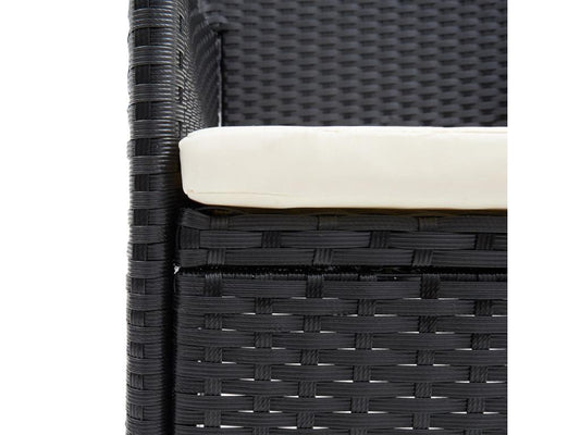 Chaises de salle à manger de jardin 4 pièces Résine tressée Noir 45239XPZG