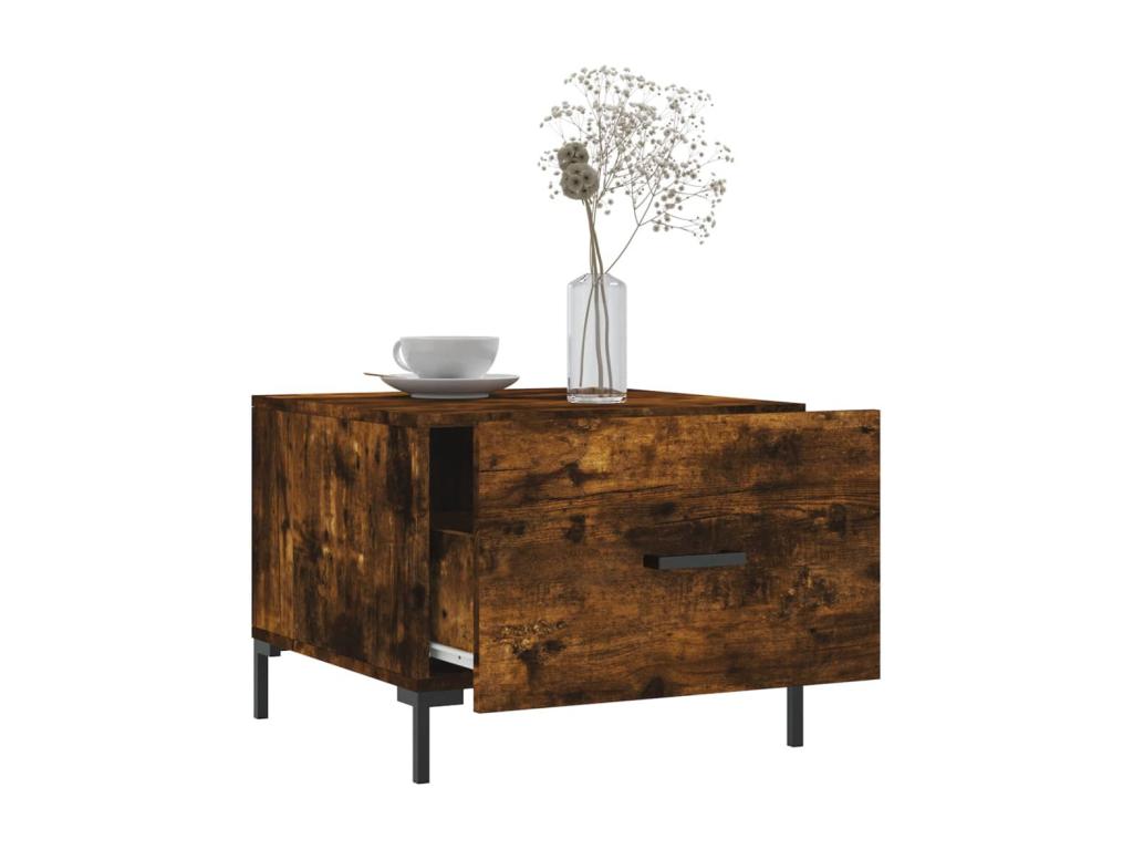 Tables basses 2 pcs chêne fumé 50x50x40 cm bois d'ingénierie 85451PAMP