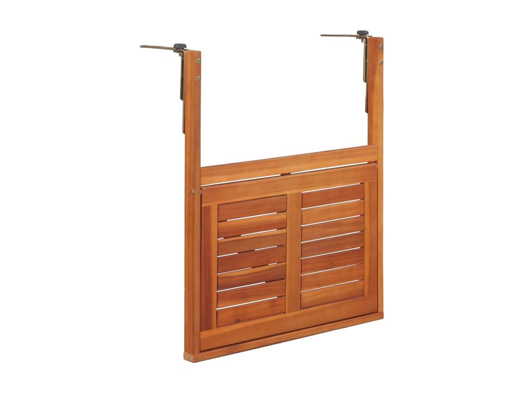 Table suspendue de balcon 64,5x44x80 cm Bois d'Maisonpuretop massif 85199WVOH