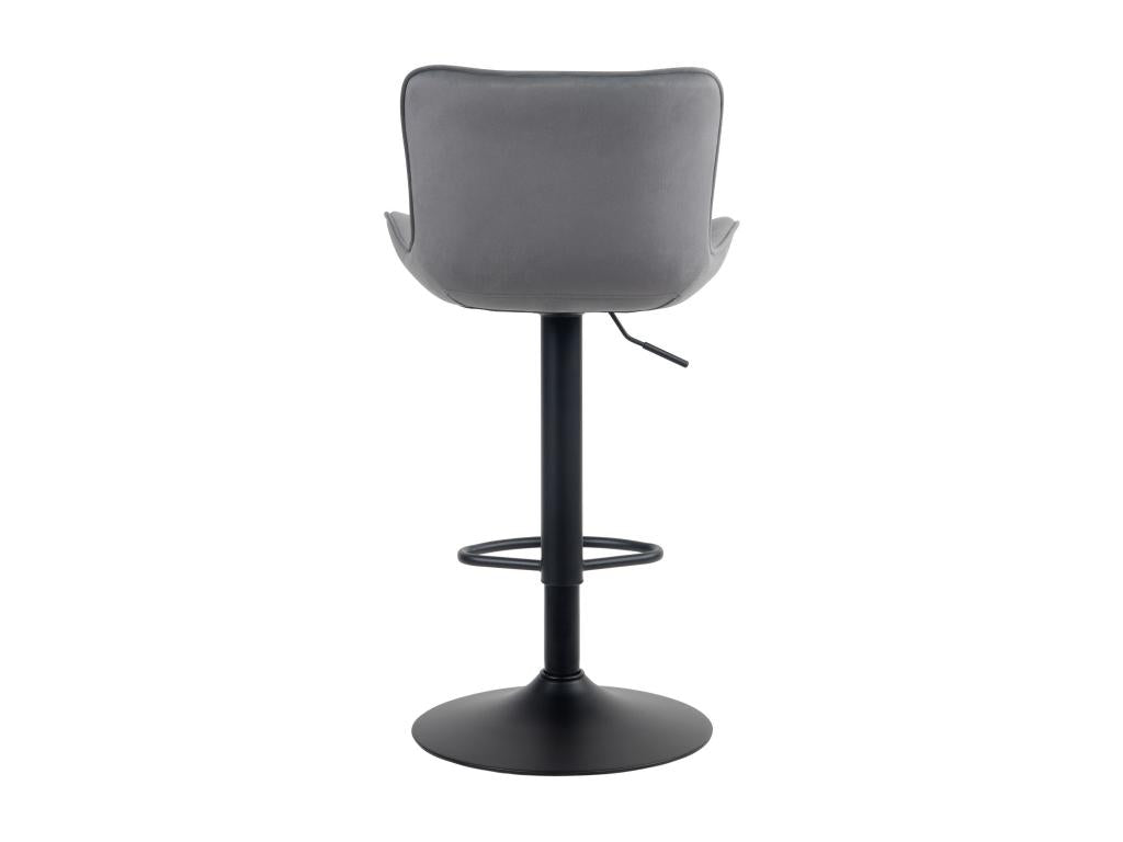 Lot de 2 Tabourets de bar - Velours / Métal noir mat - Gris foncé - Maisonpuretop 03203NGMT