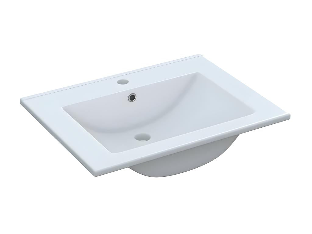Meuble sous vasque 60 cm vasque miroir Blanc - Maisonpuretop 11523ROMU