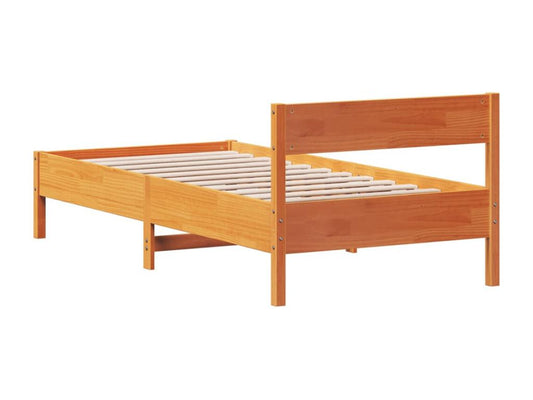 Cadre de lit sans matelas cire marron 90x190 cm bois pin massif 96227WOAH