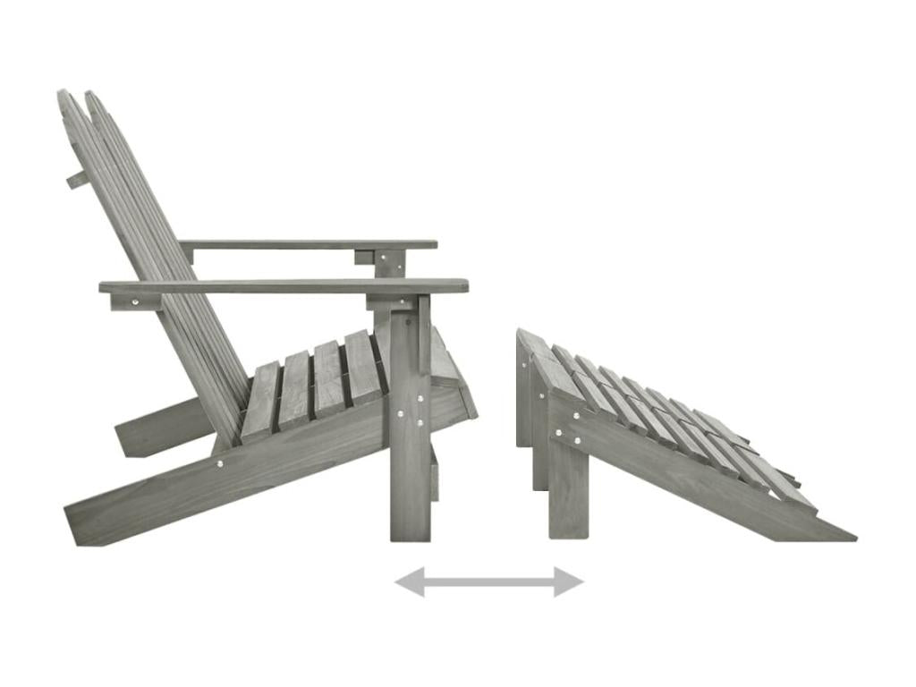 Chaise de jardin Maisonpuretop 2 places et repos-pied Sapin Gris 87713TODM