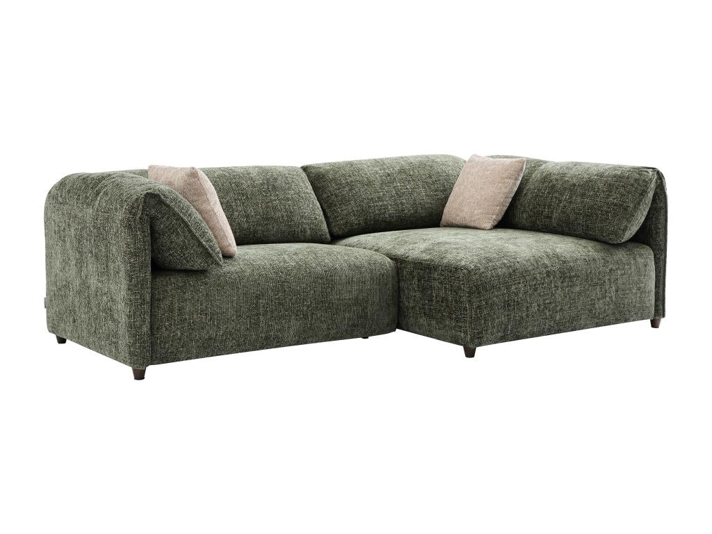 Canapé angle droit en tissu texturé vert LOUSOPA de Artvivrestore 33940BMXP