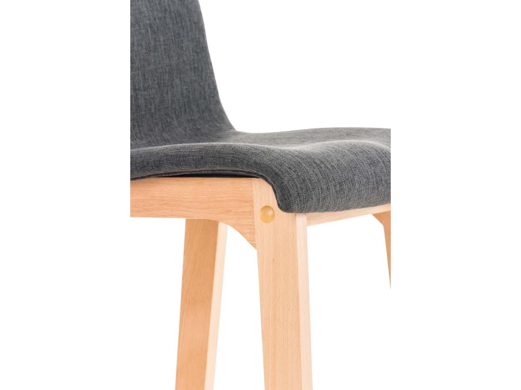 Lot de 2 Tabouret de bar - Tissu / Bois - Gris foncé - Hover 64963ABUE