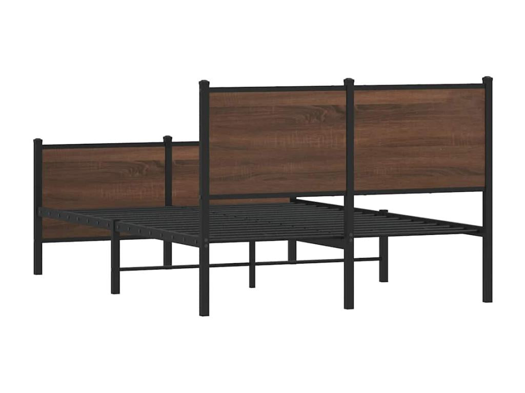 Cadre de lit en métal sans matelas chêne marron 120x200 cm 91935UXUU