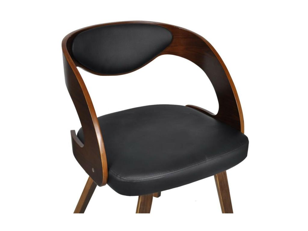 Chaises de salle à manger 4pcs Marron Bois courbé et similicuir 10109MDRX
