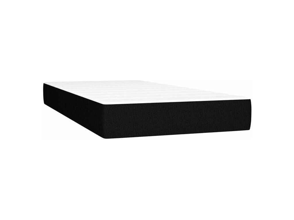 Sommier à Artvivrestore de lit avec matelas et LED Noir 90x190 Tissu 43553ZDMN