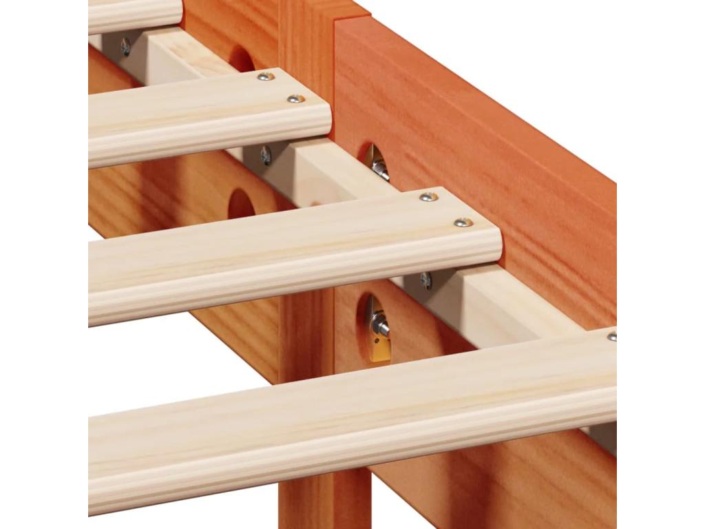 Cadre de lit sans matelas cire marron 180x200cm bois pin massif 12094UIDP