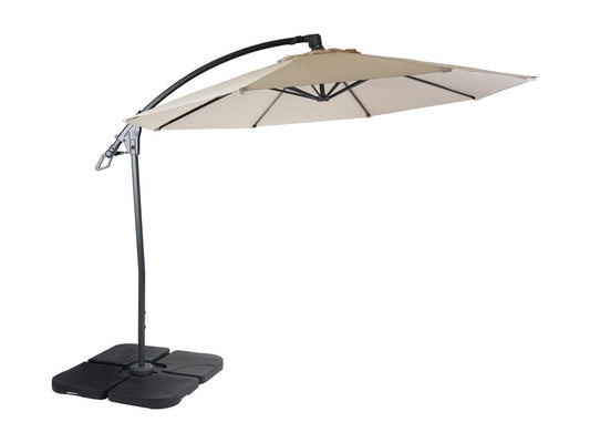 Parasol déporté de luxe Maisonpuretop-D14 protection contre le soleil 3m - crème / blanc avec support 64870RYQE
