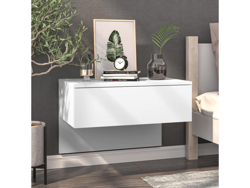 Tables de chevet murales 2 pièces Blanc 36067MCES