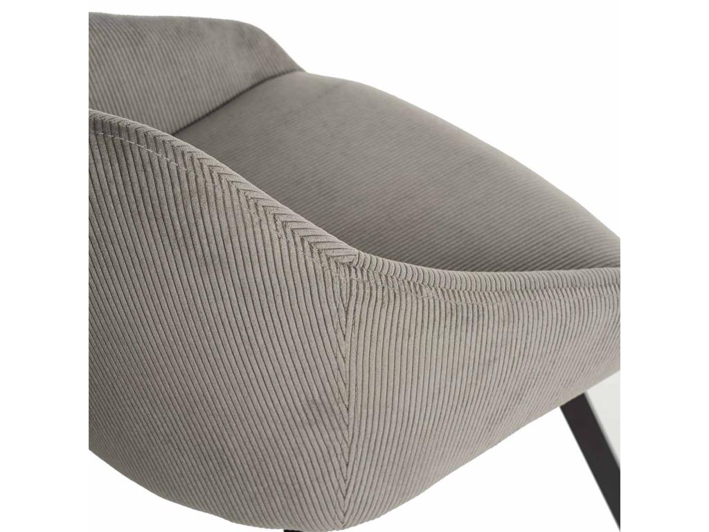 Chaise moderne Artvivrestore - Élégance en velours et pieds métal noir-Couleur Gris clair 97775TNMR