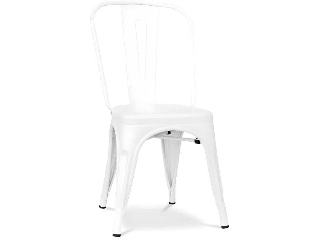 Chaise de salle à manger - Design industriel - Acier - Mat - Nouvelle édition -Artvivrestore Blanc 25263RVWN