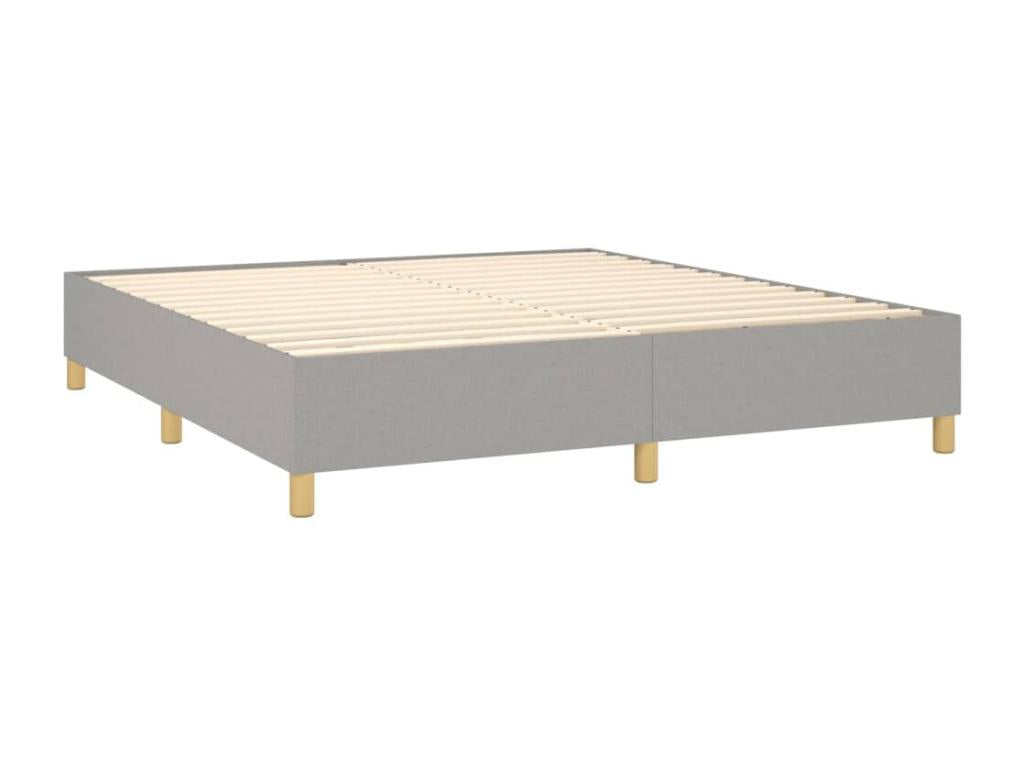 Lit à sommier tapissier avec matelas Gris clair 180x200cm Tissu 49298ZZOJ