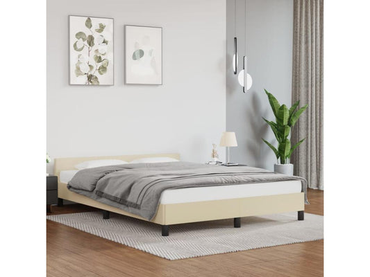 Cadre de lit avec tête de lit Crème 140x200 cm Similicuir 87480PFOS