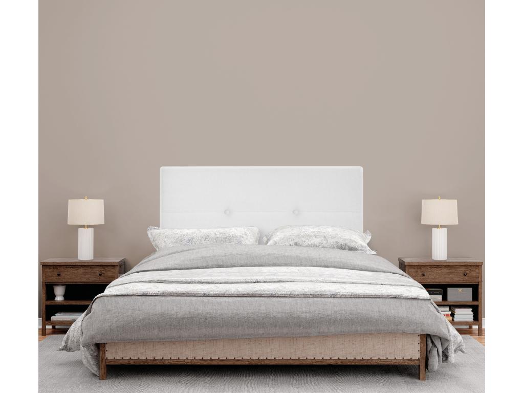 Maisonpuretop Tête de lit en tissu Maisonpuretop avec Boutons 105x105cm avec pieds Lits 105 - Blanc 52536XXDU