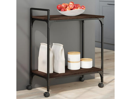 Chariot de cuisine chêne marron 60.5x31x72.5 bois ingénierie 25335QUYH