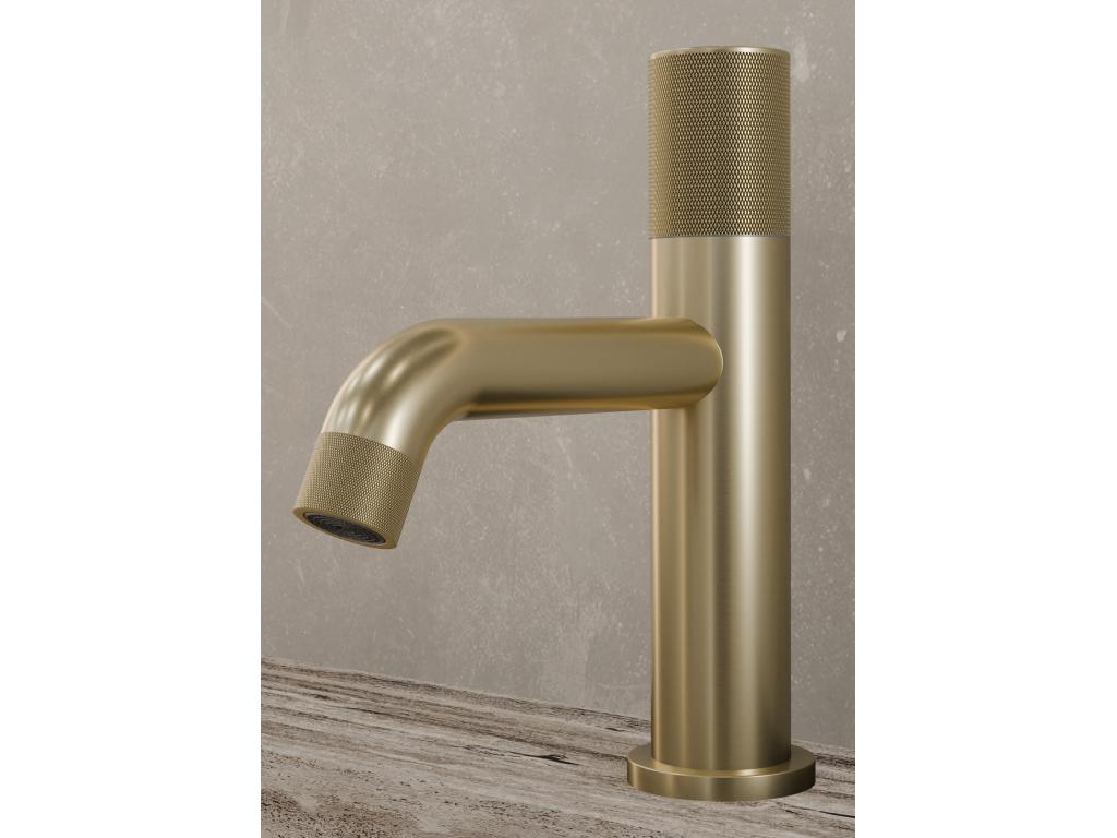 Mitigeur lavabo design Doré brossé - Maisonpuretop 96018QRBV