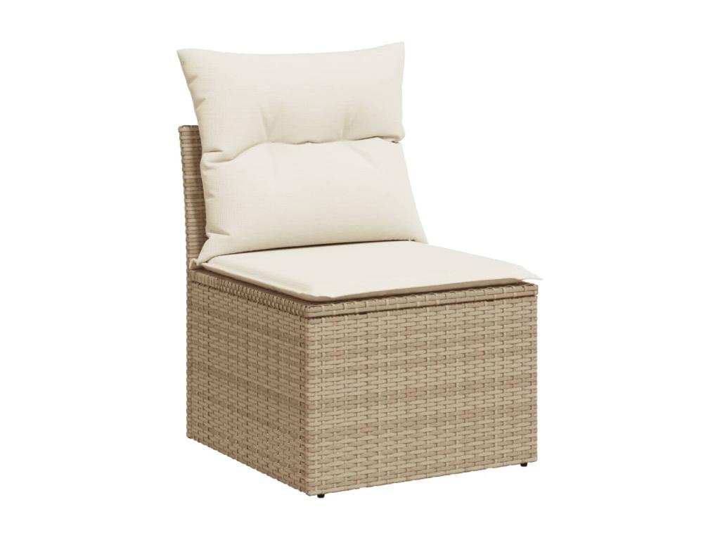 Salon de jardin avec coussins 6 pièces beige résine tressée 45721WYYG