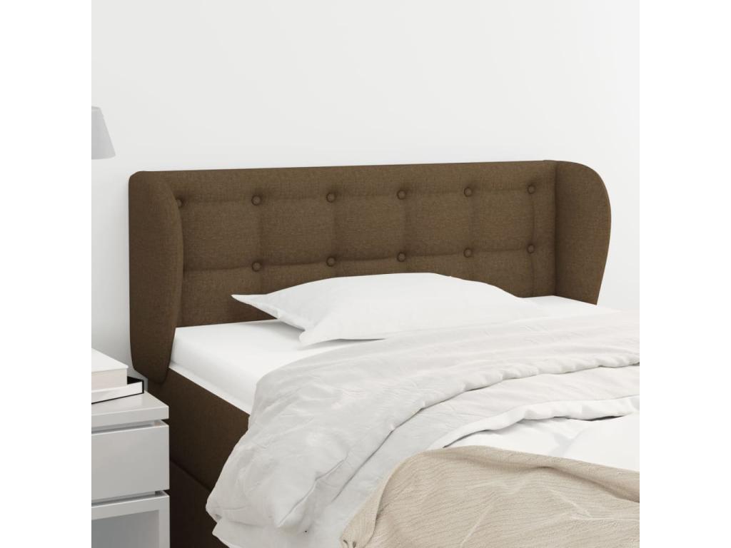 Tête de lit avec oreilles Marron foncé 93x23x78/88 cm Tissu 13323BGTJ