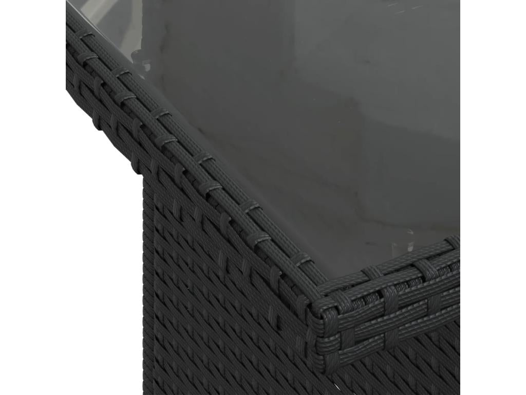 Salon de jardin 10 pcs avec coussins noir résine tressée 26340NJUR