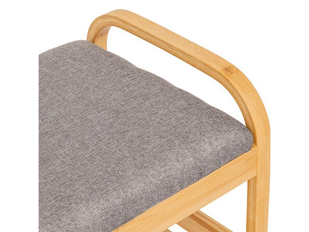 Banc à chaussures meuble à chaussures en bois coloris naturel et coussin polyester 92861PQEG