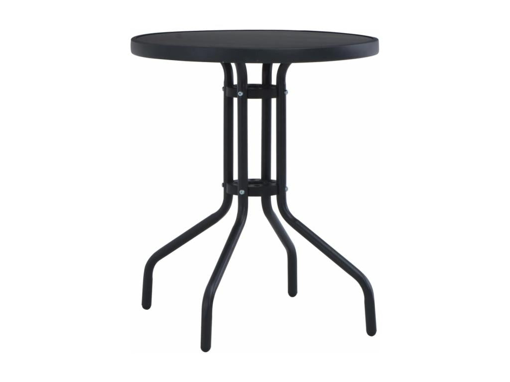 Table de jardin Noir 60 cm Acier et verre 78316VBTH