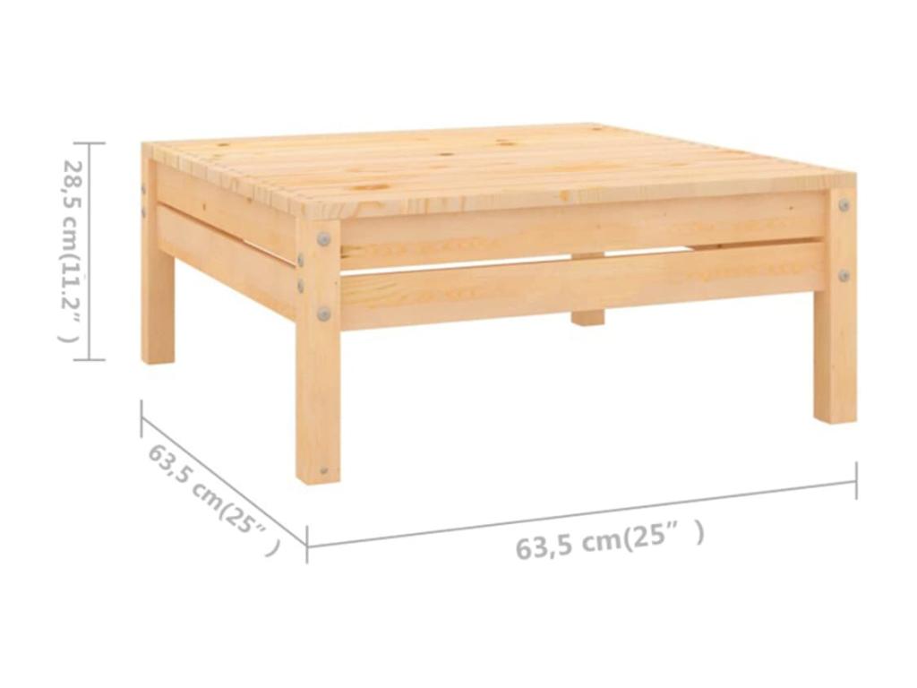 Salon de jardin 7 pièces Bois de pin massif 09786RDFR