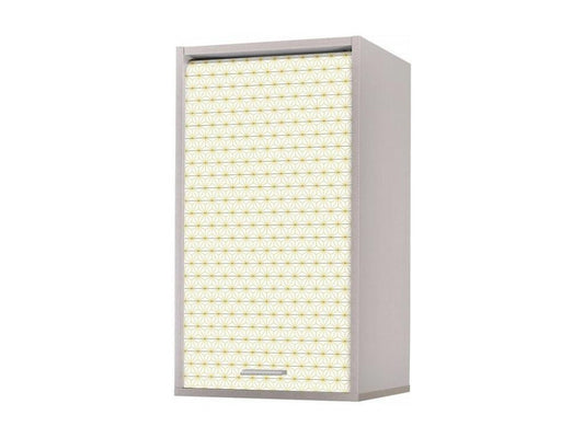 Meuble mural de cuisine gris à rideau étoiles jaunes Maisonpuretop L 40 x H 72cm 11237JFGC