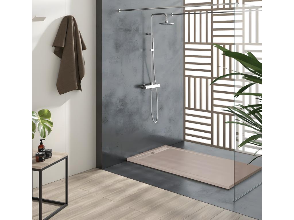 Receveur de douche Sable finition Lisse Maisonpuretop CACH grille de couleur - 200x80 cm 93218XDIS