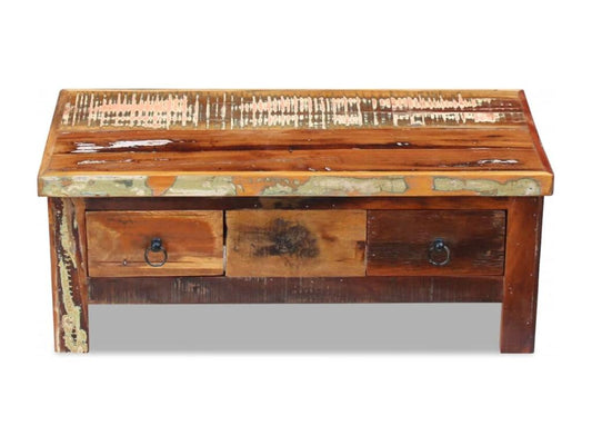 Table basse à tiroirs Bois de récupération 90x45x35 cm 71622SOIP