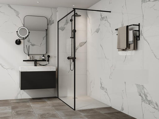 Récepteur extra-plat à poser ou à encastrer découpable en résine SMC - Blanc - 140x80 cm - Maisonpuretop 60468IVWB