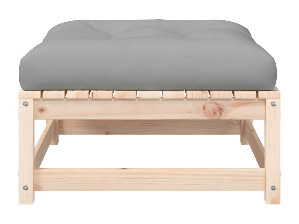 Canapé de jardin sans accoudoirs avec coussins et repose-pieds 92997BHNM