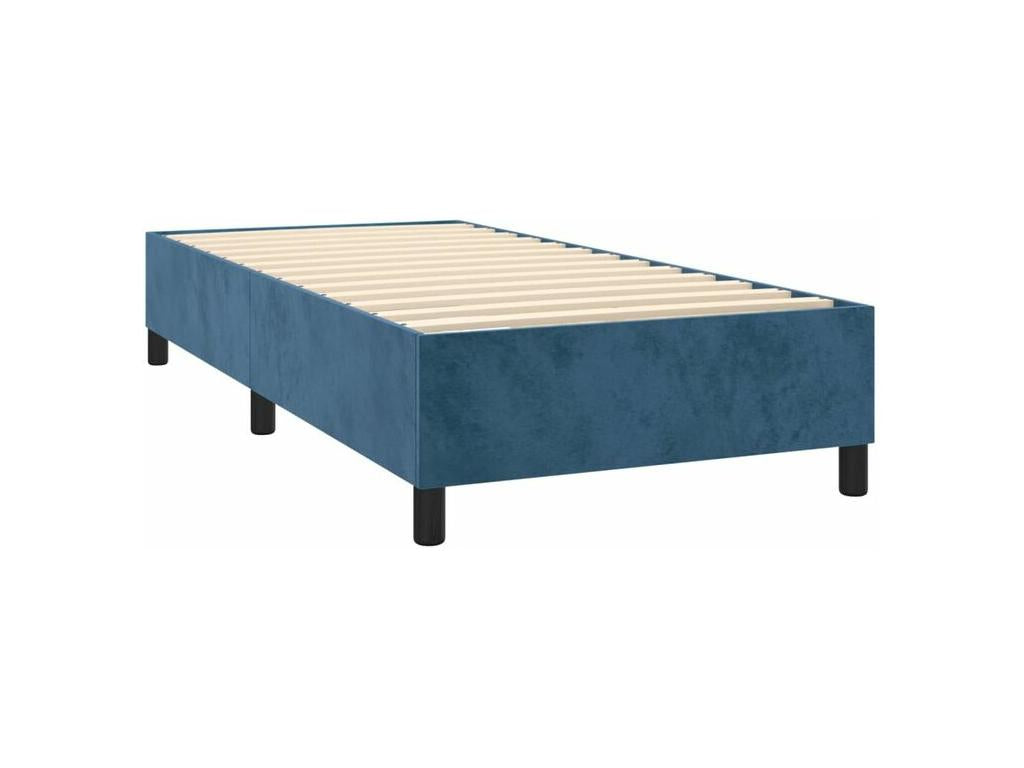 Sommier à Maisonpuretop de lit avec matelas et LED Bleu foncé 90x190 01942JXEO