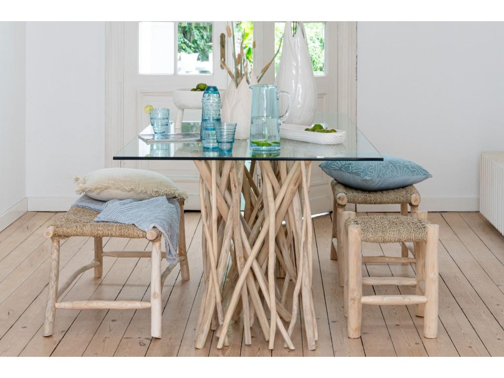 Tabouret Design en Teck Artvivrestore 60cm Naturel 92387TGLN