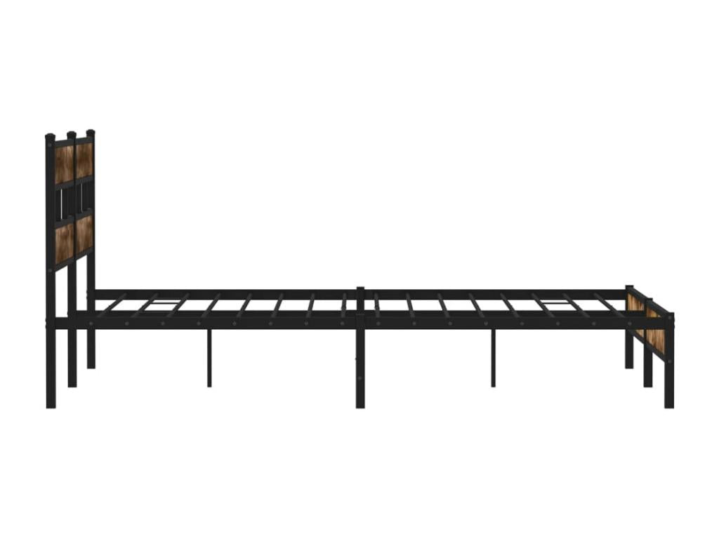 Cadre de lit en métal sans matelas chêne fumé 200x200 cm 31829XJCW