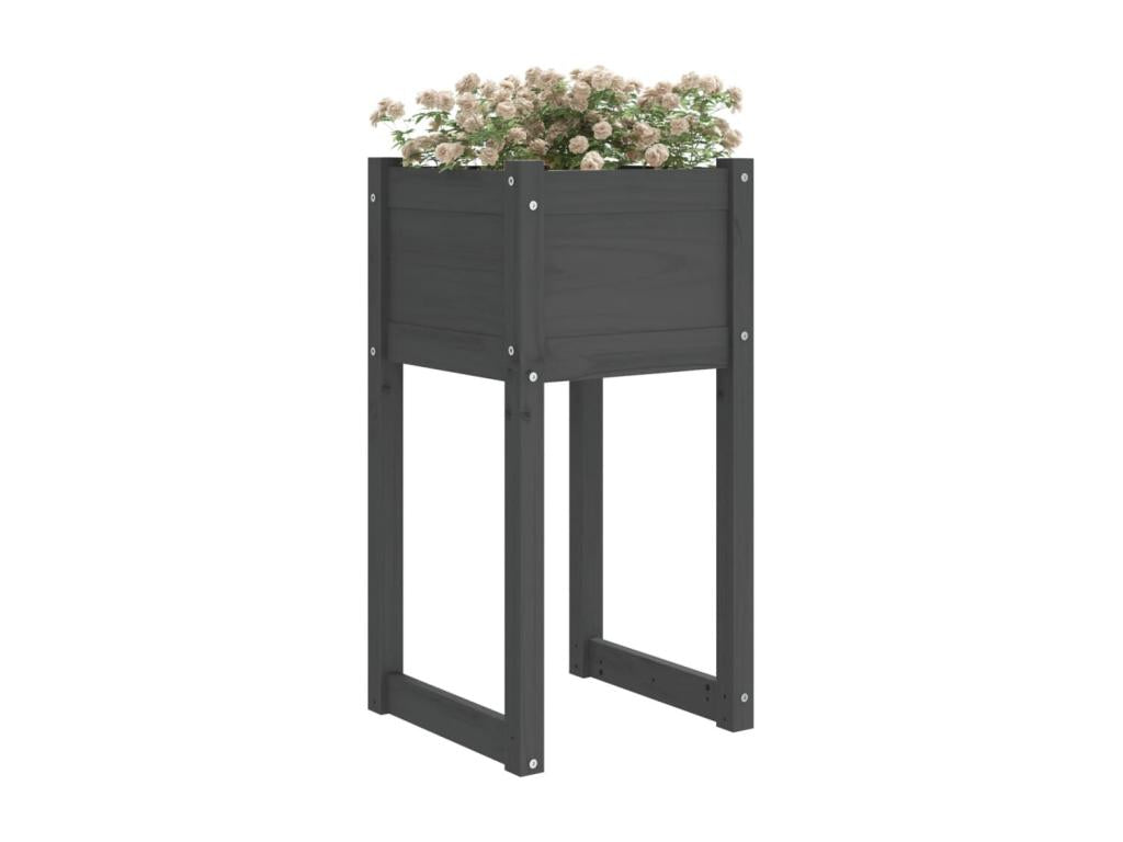 Jardinière Gris 40x40x81 cm Bois massif de pin 47808TAOS