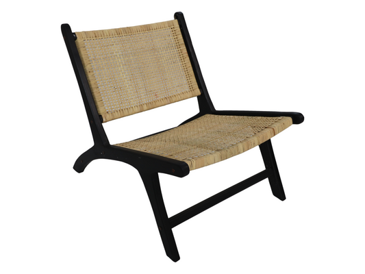 Méridienne rotin noir - Teck/rotin 67x81x71 32109HYEO