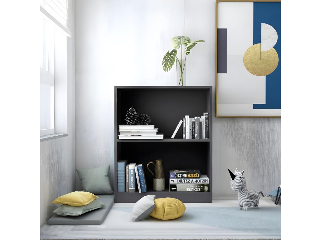 Bibliothèque Gris 60x24x74,5 cm Bois d'ingénierie 98422GCBK
