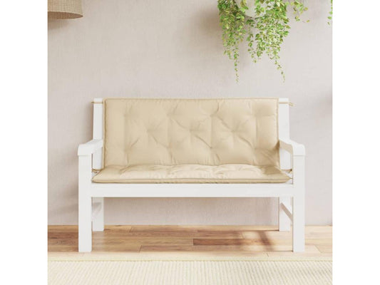 Coussins de banc de jardin 2 pièces beige 120x50x7 cm tissu Maisonpuretop 41310CQUW