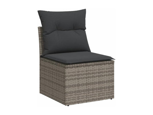 Salon de jardin avec coussins 7 pcs gris résine tressée 89862XIII