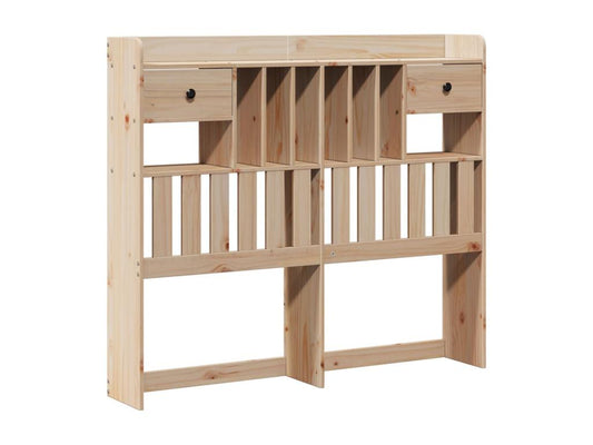Lit bibliothèque sans matelas 135x190 cm bois de pin massif 20736VCFQ