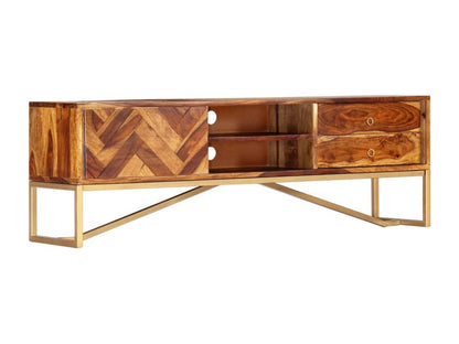 Meuble TV 140x30x45 cm Massif Bois de Sesham 47692WMIN