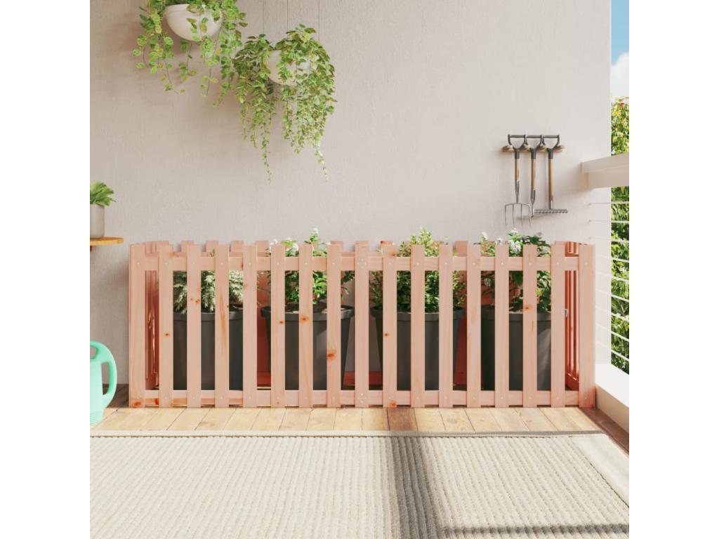 Lit surélevé de jardin design de clôture bois Artvivrestore massif 58027IOIT