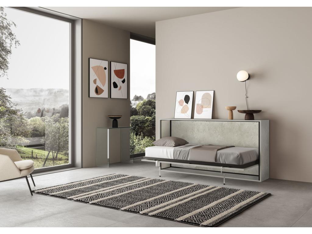 Armoire lit escamotable horizontale 1 couchage 85 Artvivrestore Cachemire 68371IIAW