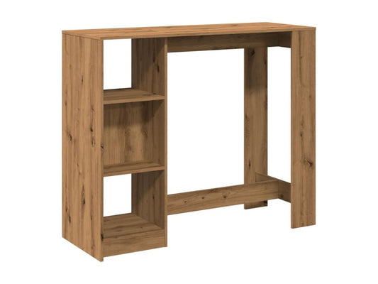 Table de bar avec étagère chêne artisanal bois d'ingénierie 20291LCEP